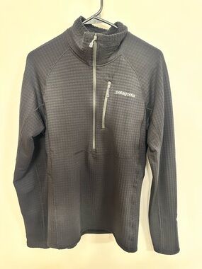 Patagonia Black Quarter-Zip Waffle Fleece Sweater